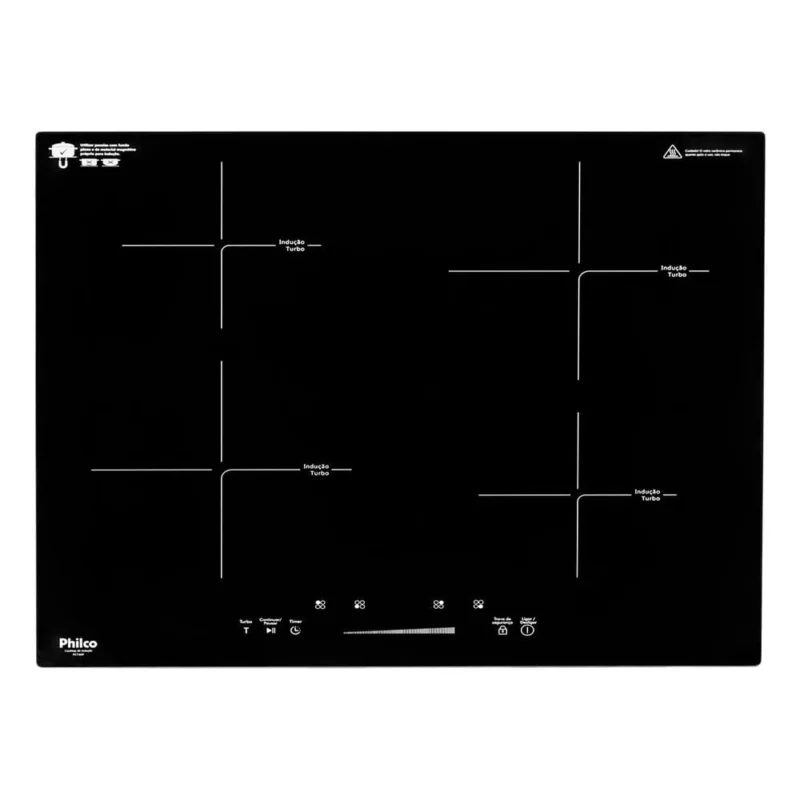 Cooktop 4 Bocas de Indução - Cooktop 4 Bocas de Indução - Philco - 4 Queimadores - PCT40P - 220V - Preto